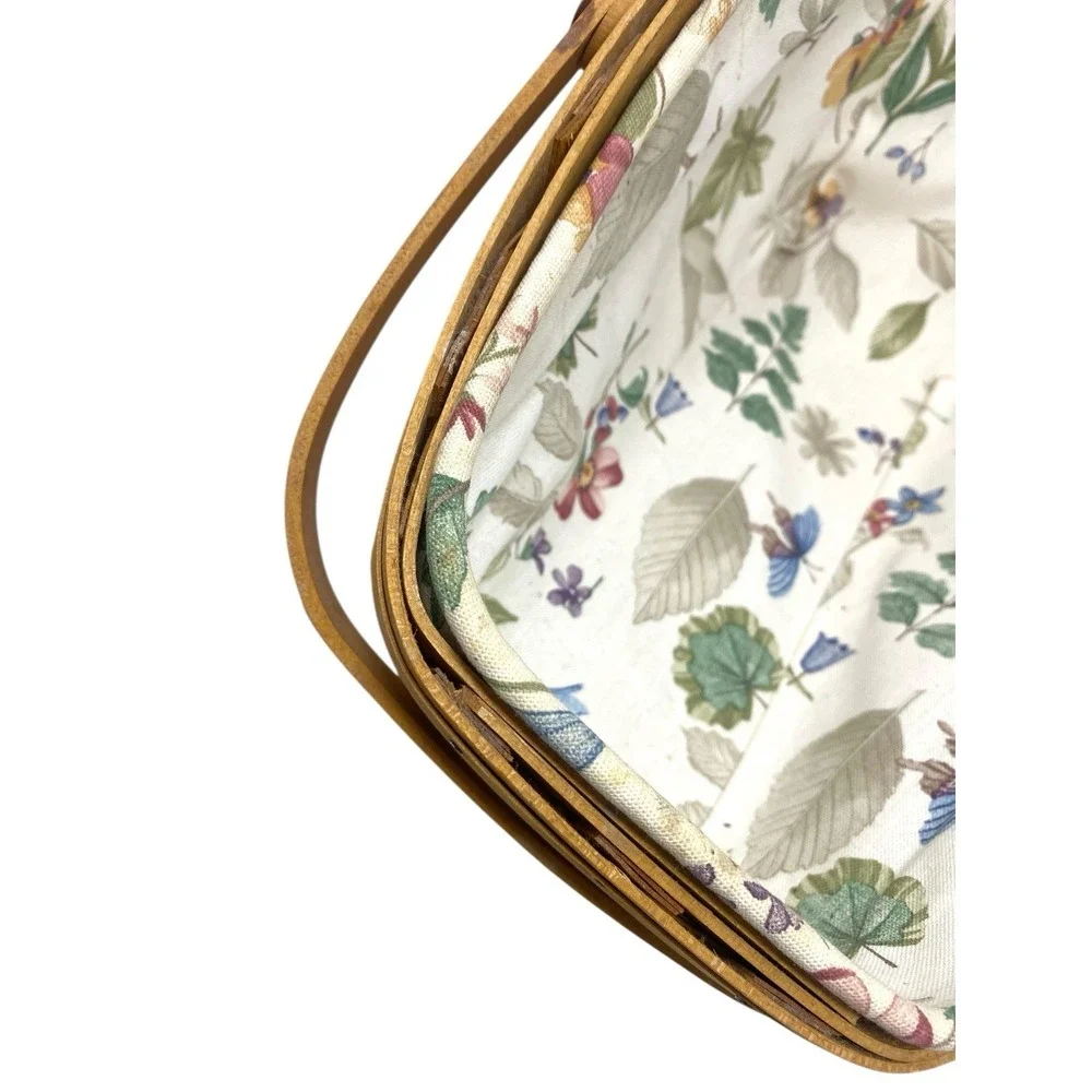 VTG Longaberger Vegetable Basket with Nature Floral Liner & Protector Year 2000